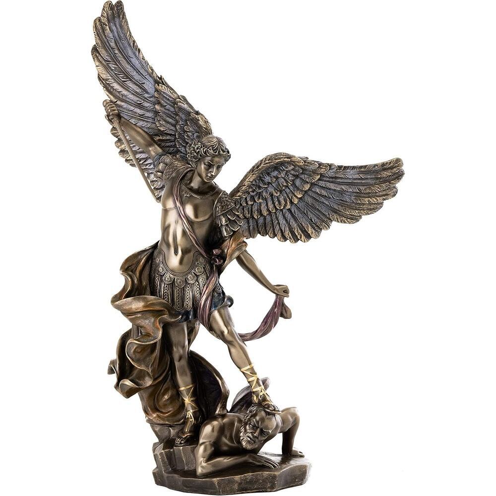 Top Collection Archangel St Michael Statue Cold Cast Bronze 14.5" Collectible